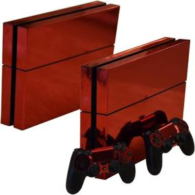 img 1 attached to 🎮 Gam3Gear Red Chrome Vinyl Sticker Decals for PS4 Console & Controller (NOT PS4 Slim / PS4 Pro)