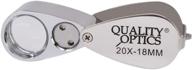 quality optics usa folding jewelers loupe pocket magnifier (long reach 20x push button illuminated) logo