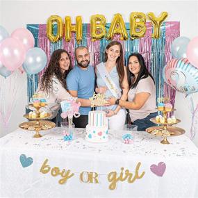 img 1 attached to 👶 Baby Nest Designs: Товары для вечеринки "Gender Reveal": Набор из 116 предметов с оригинальным шаром для раскрытия пола ребенка! Баннер "Мальчик или девочка", фольгированные шары, штора из лент, фотоатрибуты, топперы для кексов, подарки для будущей мамы и многое другое!