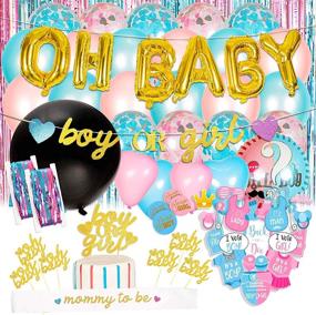 img 4 attached to 👶 Baby Nest Designs: Товары для вечеринки "Gender Reveal": Набор из 116 предметов с оригинальным шаром для раскрытия пола ребенка! Баннер "Мальчик или девочка", фольгированные шары, штора из лент, фотоатрибуты, топперы для кексов, подарки для будущей мамы и многое другое!