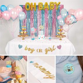 img 2 attached to 👶 Baby Nest Designs: Товары для вечеринки "Gender Reveal": Набор из 116 предметов с оригинальным шаром для раскрытия пола ребенка! Баннер "Мальчик или девочка", фольгированные шары, штора из лент, фотоатрибуты, топперы для кексов, подарки для будущей мамы и многое другое!