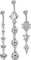 💎 stylish joerica 14g stainless steel belly button rings with cz inlaid - perfect navel body jewelry and piercing option logo