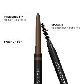 img 1 attached to 👁️ Haus Laboratories By Lady Gaga: The Edge Precision Brow Pencil - Micro Eyebrow Pencil for Natural Hairlike Strokes, Defining & Long-lasting Wear - Available in Various Shades Including Black & Brown