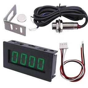 img 4 attached to TWTADE TWTADE 4 Digital Tachometer RPM Green LED With Wire Magnet Hall NPN Proximity Switch Sensor Holder ZSB5JT G