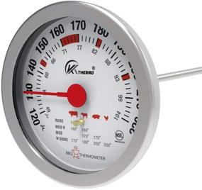 img 4 attached to 🌡️ 3-Inch Dial Quick Read Meat Thermometer for Cooking - NSF Approved, Instant Temperature Reading with 5” Probe, 120~220F/49~104C Range, Tempered Glass Safety Feature for Oven, Grill, BBQ, Smoker - Ideal for Kitchen Meat Cooking