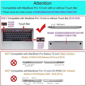 img 3 attached to MOSISO Transparent Hard Shell Case for MacBook 💻 Pro 13 inch (2016-2020) with Keyboard Cover & Screen Protector