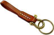 🔑 premium leather horseshoe keychain: handcrafted, vegetable tanned logo