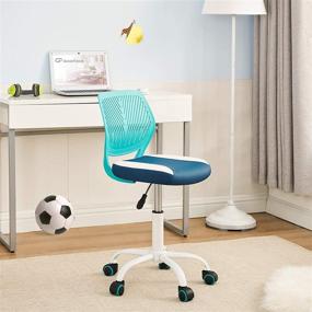 img 1 attached to 🪑 GreenForest Kids Desk Chair: Adjustable Height Computer Chair for Children with Swivel & Easy Clean – Turquoise and White
