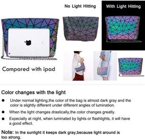 img 1 attached to Showcase Your Style with Geometric Luminous Holographic Handbags, Wallets, and Totes - Women's Messenger Collection