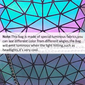 img 2 attached to Showcase Your Style with Geometric Luminous Holographic Handbags, Wallets, and Totes - Women's Messenger Collection