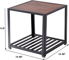 img 2 attached to 🏢 Enhance Your Living Space with Loglus End Table/Side Table with Metal Shelf (ET002) - Perfect for Living Room, Office, Easy Assembly!