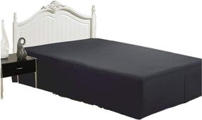 img 2 attached to 🌙 Marina Decoration Luxurious Silky Rayon from Bamboo Bed Skirt – Black Color, Hotel Quality Deep Pocket 16 Inch Drop, Double/Full Size, All Season Comfort