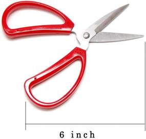 img 2 attached to 🔪 Hometeq 6" Scissors - Multi-Purpose Stainless Steel Sharp Scissors with Red Handle for Perfect Cutting & More