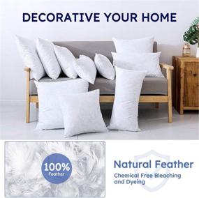 img 3 attached to 🛋️ DOWNCOOL 18x18 Inch White Cotton Stuffer Throw Pillow Insert | Square Down & Feather Filled Bed Sofa Decorative Insert
