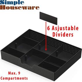 img 3 attached to 🗄️ Black Drawer Organizer Tray with 9 Adjustable Compartments - Simple Houseware for Enhanced Organization and Storage