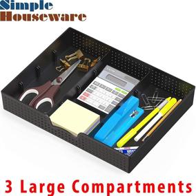 img 1 attached to 🗄️ Black Drawer Organizer Tray with 9 Adjustable Compartments - Simple Houseware for Enhanced Organization and Storage