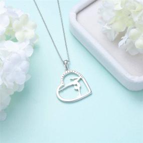 img 1 attached to Sterling Silver Gymnastics Love Heart Charm Pendant Necklace - Inspirational Jewelry Gifts for Women, Gymnasts, and Coaches