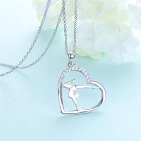 img 2 attached to Sterling Silver Gymnastics Love Heart Charm Pendant Necklace - Inspirational Jewelry Gifts for Women, Gymnasts, and Coaches