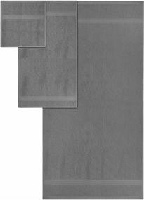 img 3 attached to 🛀 Utopia Towels Grey Towel Set - 2 Bath Towels, 2 Hand Towels, 4 Washcloths - Highly Absorbent 600 GSM Ring Spun Cotton Towels for Bathroom, Shower Towel (Pack of 8)