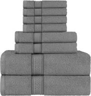 🛀 utopia towels grey towel set - 2 bath towels, 2 hand towels, 4 washcloths - highly absorbent 600 gsm ring spun cotton towels for bathroom, shower towel (pack of 8) logo