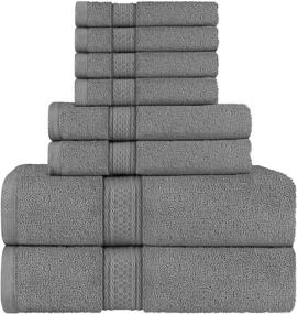 img 4 attached to 🛀 Utopia Towels Grey Towel Set - 2 Bath Towels, 2 Hand Towels, 4 Washcloths - Highly Absorbent 600 GSM Ring Spun Cotton Towels for Bathroom, Shower Towel (Pack of 8)
