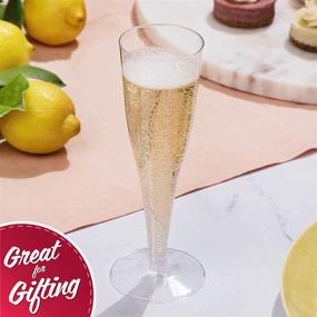 img 2 attached to 🥂 100 Pack of Disposable Plastic Champagne Flutes - Ideal for Parties, Mimosa Glasses, Cocktails, Weddings - Bulk Plastic Champagne Glasses for Events