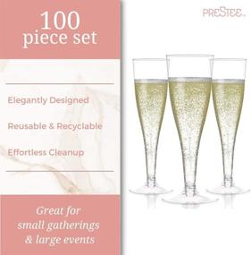 img 3 attached to 🥂 100 Pack of Disposable Plastic Champagne Flutes - Ideal for Parties, Mimosa Glasses, Cocktails, Weddings - Bulk Plastic Champagne Glasses for Events