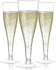 img 4 attached to 🥂 100 Pack of Disposable Plastic Champagne Flutes - Ideal for Parties, Mimosa Glasses, Cocktails, Weddings - Bulk Plastic Champagne Glasses for Events