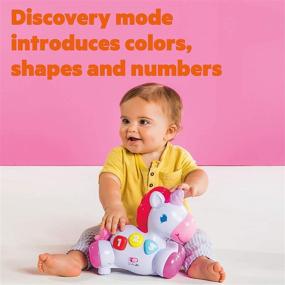 img 3 attached to 🦄 Bright Starts Rock & Glow Unicorn: Fun Crawling Baby Toy with Lights and Melodies - Age 6 months+, Pink