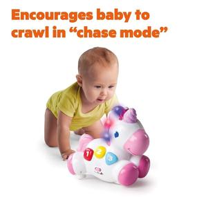 img 2 attached to 🦄 Bright Starts Rock & Glow Unicorn: Fun Crawling Baby Toy with Lights and Melodies - Age 6 months+, Pink