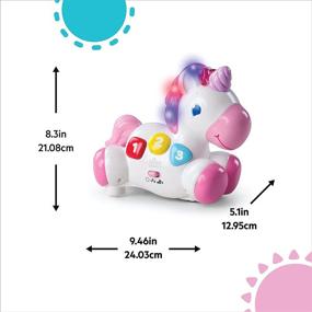 img 1 attached to 🦄 Bright Starts Rock & Glow Unicorn: Fun Crawling Baby Toy with Lights and Melodies - Age 6 months+, Pink