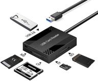 usb 3.0 card hub adapter with usb port and sd card reader for windows, mac, linux – simultaneously read 4 cards: cf, ms, sd, tf/micro sd, cfi, sdxc, sdhc, micro sdxc, micro logo