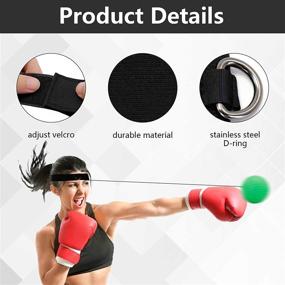 img 1 attached to Enhance Reaction Punching Speed and Hand Eye Coordination with Boxing Reflex Ball Set - 3 Training Levels for All Ages, Includes Adjustable Headband - Portable and Fun Game