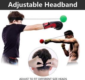 img 2 attached to Enhance Reaction Punching Speed and Hand Eye Coordination with Boxing Reflex Ball Set - 3 Training Levels for All Ages, Includes Adjustable Headband - Portable and Fun Game