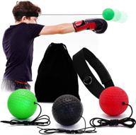 enhance reaction punching speed and hand eye coordination with boxing reflex ball set - 3 training levels for all ages, includes adjustable headband - portable and fun game логотип