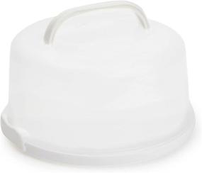 img 4 attached to 🎂 10-Inch Round Cake Carrier with Lid and Handle for Desserts (12 x 5.9 In)