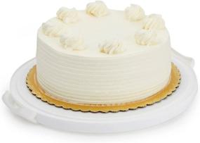 img 2 attached to 🎂 10-Inch Round Cake Carrier with Lid and Handle for Desserts (12 x 5.9 In)