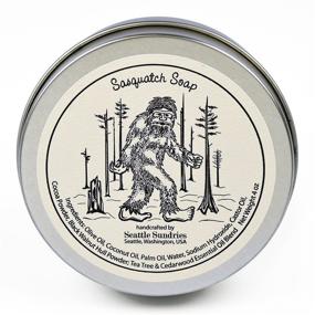 img 3 attached to 🌲 Sasquatch Soap: Bigfoot Body Bar - Organic Skin Care Bar Infused with Tea Tree, Cedar, and Lemon Essential Oils. Includes a 4 oz Bar in a Convenient Travel Tin. Perfect Gift Idea or Stocking Stuffer for Outdoor Enthusiasts, Campers, Hikers, Men, Women, Teens &amp; Kids.