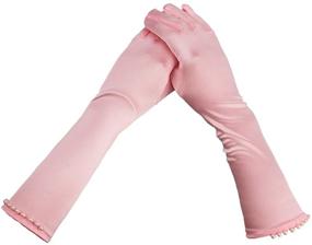 img 3 attached to 👸 Princess Communion Halloween Costume Wedding Girls' Accessory Gloves for Special Occasions