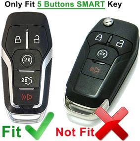 img 3 attached to Alegender Qty(2) Silicone Smart Key Fob Cover Case Jacket Protector Holder For Ford Fusion F-150 Mustang Edge Lincoln MKZ MKC 5 Buttons Smart Keyless Remote