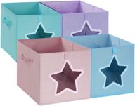 📦 foldable kids toy box storage organizer baskets with clear star shape window and handles - 11x 11 cube storage bins for pantry closet, clothes, home, office, bedroom logo