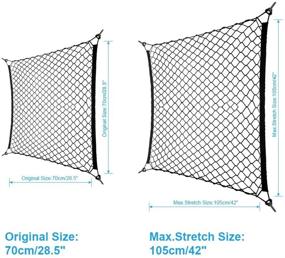 img 1 attached to 🚗 Универсальная сетка для багажника автомобиля - 9 MOON 4 крючка Сетчатый органайзер для детского багажа - идеальные аксессуары для автомобиля