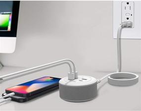 img 2 attached to Aduro USB Charging Station For Multiple Devices [PowerUp Flair] Desktop Fast Charger 4-Port USB Hub For IPhone IPad Tablets Smartphones White/Grey