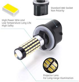 img 3 attached to 🔆 Luyed 2x 900 Lumens Super Bright 3014 78-EX Chipsets 880 886 890 892 893 LED Bulb with Projector for Daytime Running Lights or Fog Lights, in Xenon White