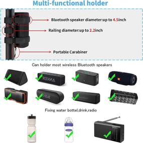 img 2 attached to TOOVREN Bluetooth Speaker Mount for Bike Golf Cart Railing Boat, Speaker/Water Bottle Holder for Bike, Golf Cart Accessories with Adjustable Strap Fits Most Bluetooth Speakers Attachment Accessory Bar Rail