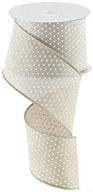 🎀 premium quality natural white raised swiss polka dots wired ribbon - 2.5 inches x 10 yards logo