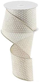 img 2 attached to 🎀 Premium Quality Natural White Raised Swiss Polka Dots Wired Ribbon - 2.5 Inches x 10 Yards