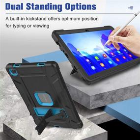 img 2 attached to 📱 BMOUO Samsung Galaxy Tab A7 10.4 Case (SM-T500/T505 /T507) - Slim Heavy Duty Shockproof Rugged Protective Cover for Samsung Galaxy Tab A7 10.4 inch 2020, Black and Blue