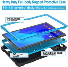 img 3 attached to 📱 BMOUO Samsung Galaxy Tab A7 10.4 Case (SM-T500/T505 /T507) - Slim Heavy Duty Shockproof Rugged Protective Cover for Samsung Galaxy Tab A7 10.4 inch 2020, Black and Blue