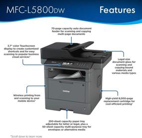 img 3 attached to 💥 Boost Efficiency with Brother MFC-L5800DW Laser Printer: Wireless Networking, Mobile Printing, Duplex & Amazon Dash Ready